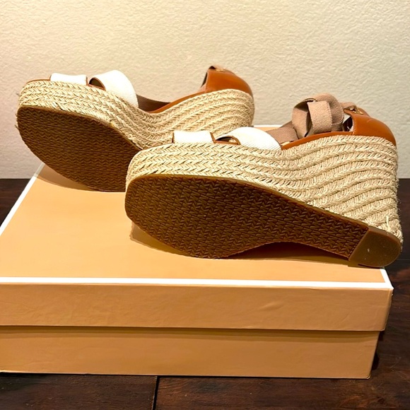 Leather and linen wedges - Picture 6 of 7